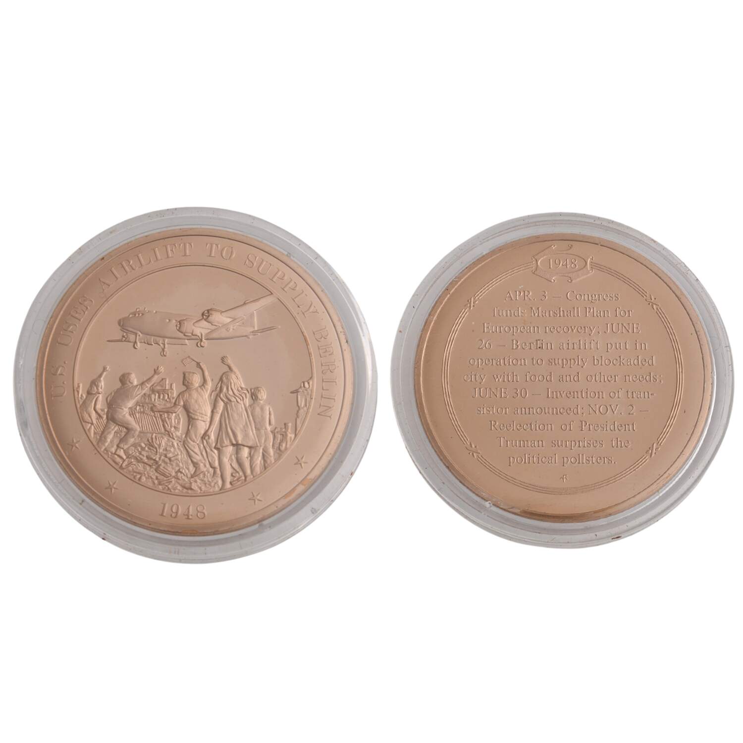 History of the United States-Proof Set 1948-U.S. Uses Airlift To Supply Berlin - No Box by Franklin Mint-1