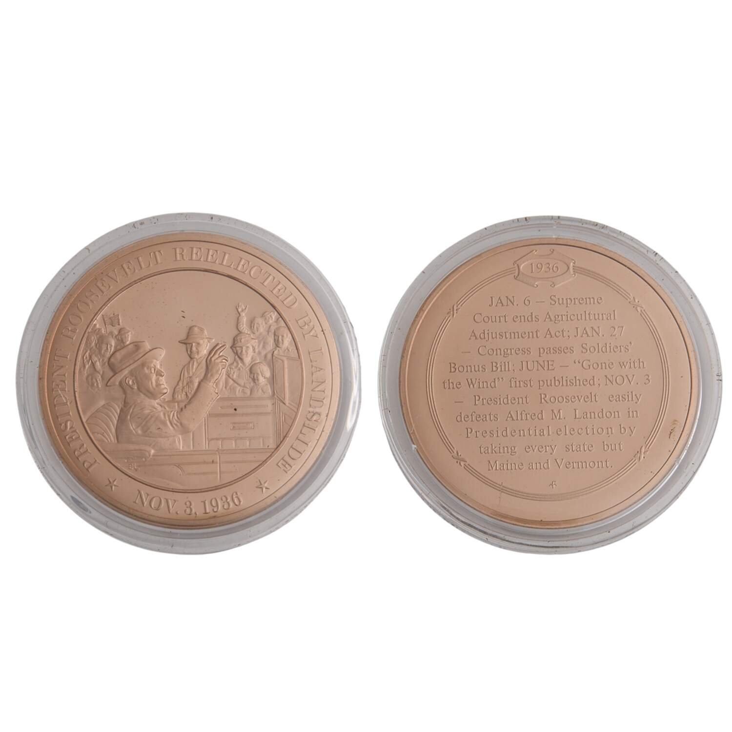 History of the United States-Proof Set 1936 - Resident Franklin Roosevelt  - No Box by Franklin Mint-1