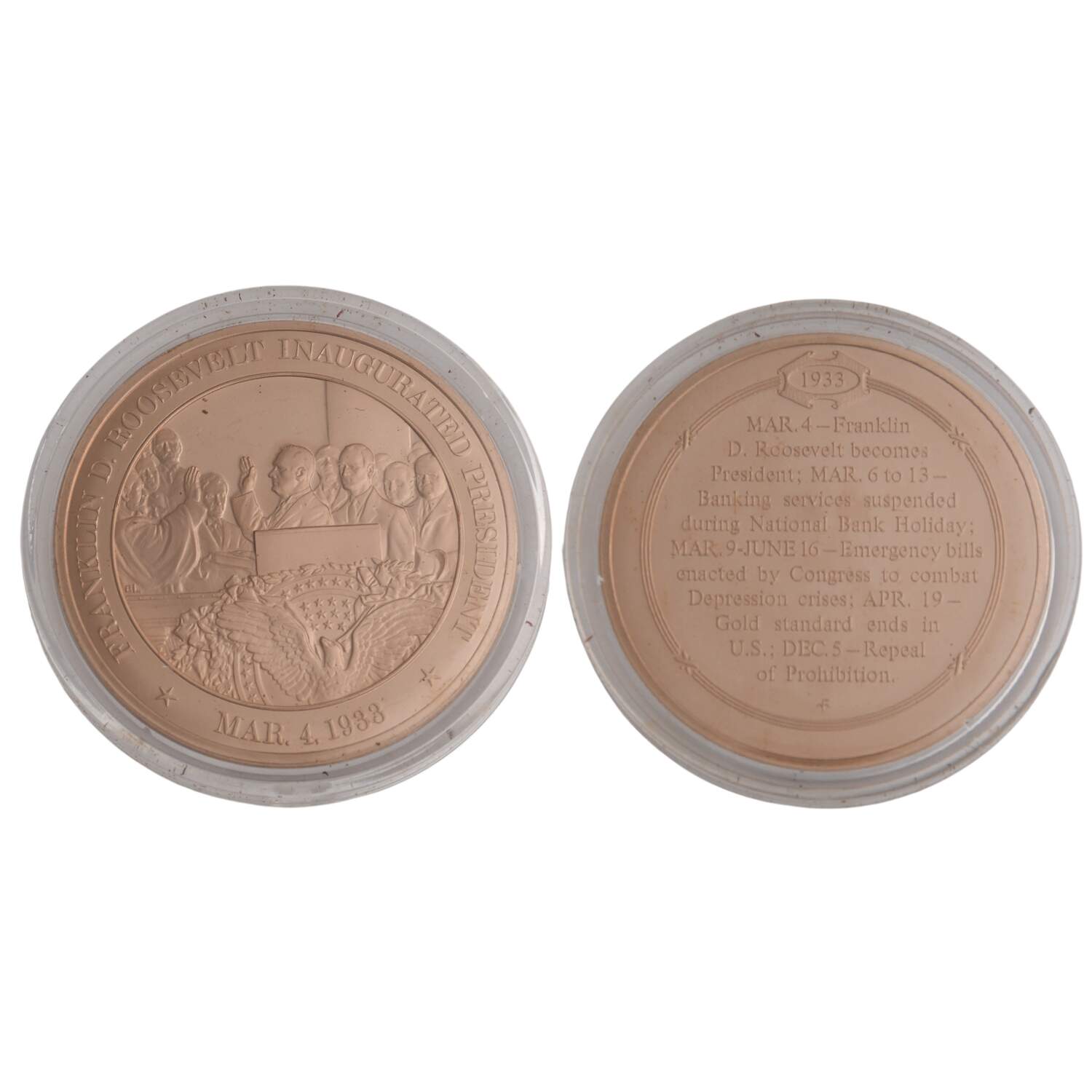 History of the United States-Proof Set 1933 - Franklin D. Roosevelt Inaugurated - No Box 159 by Franklin Mint-1