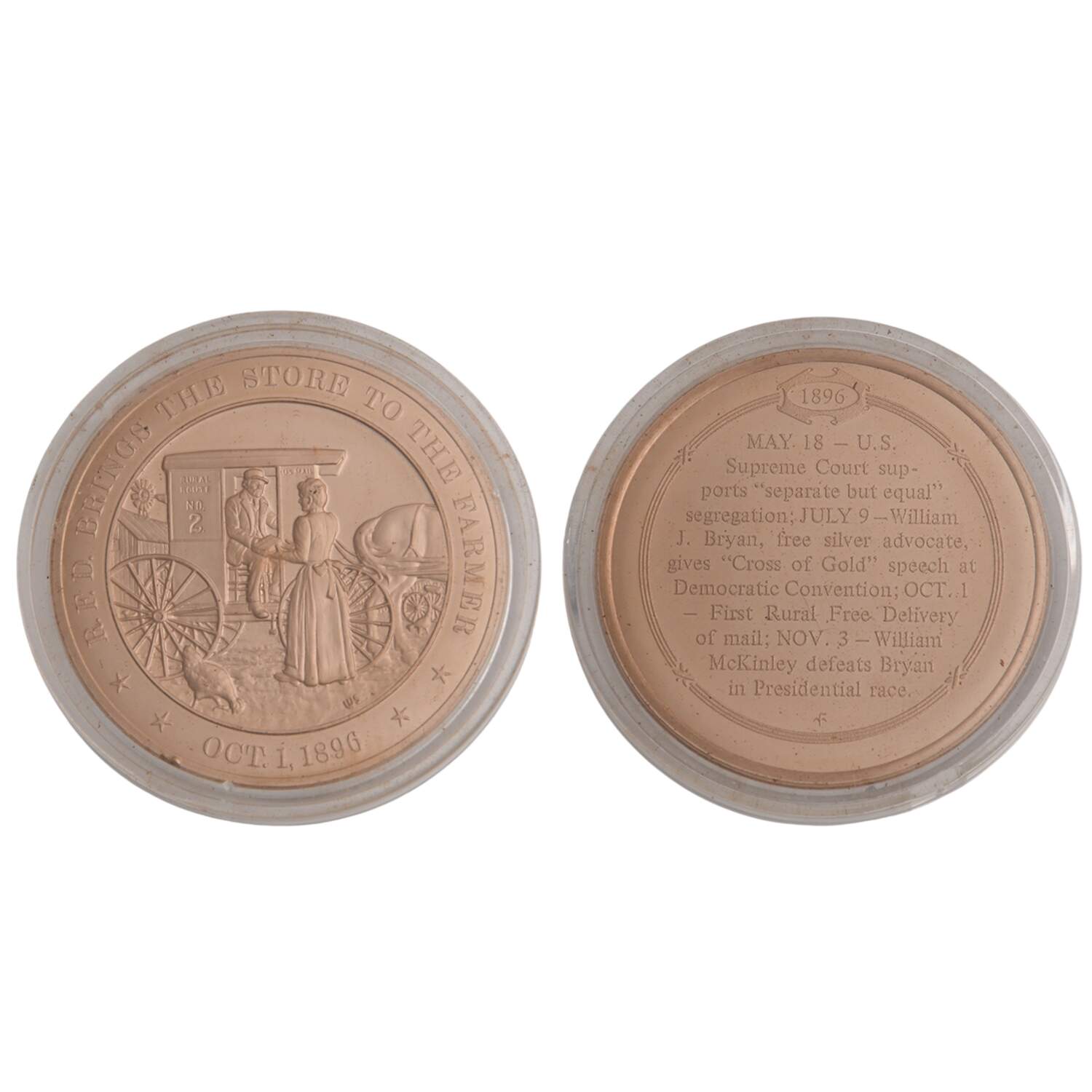 History of the United States-Proof Set 1896 - Rdf Brings The Store To Farmers - No Box by Franklin Mint-1