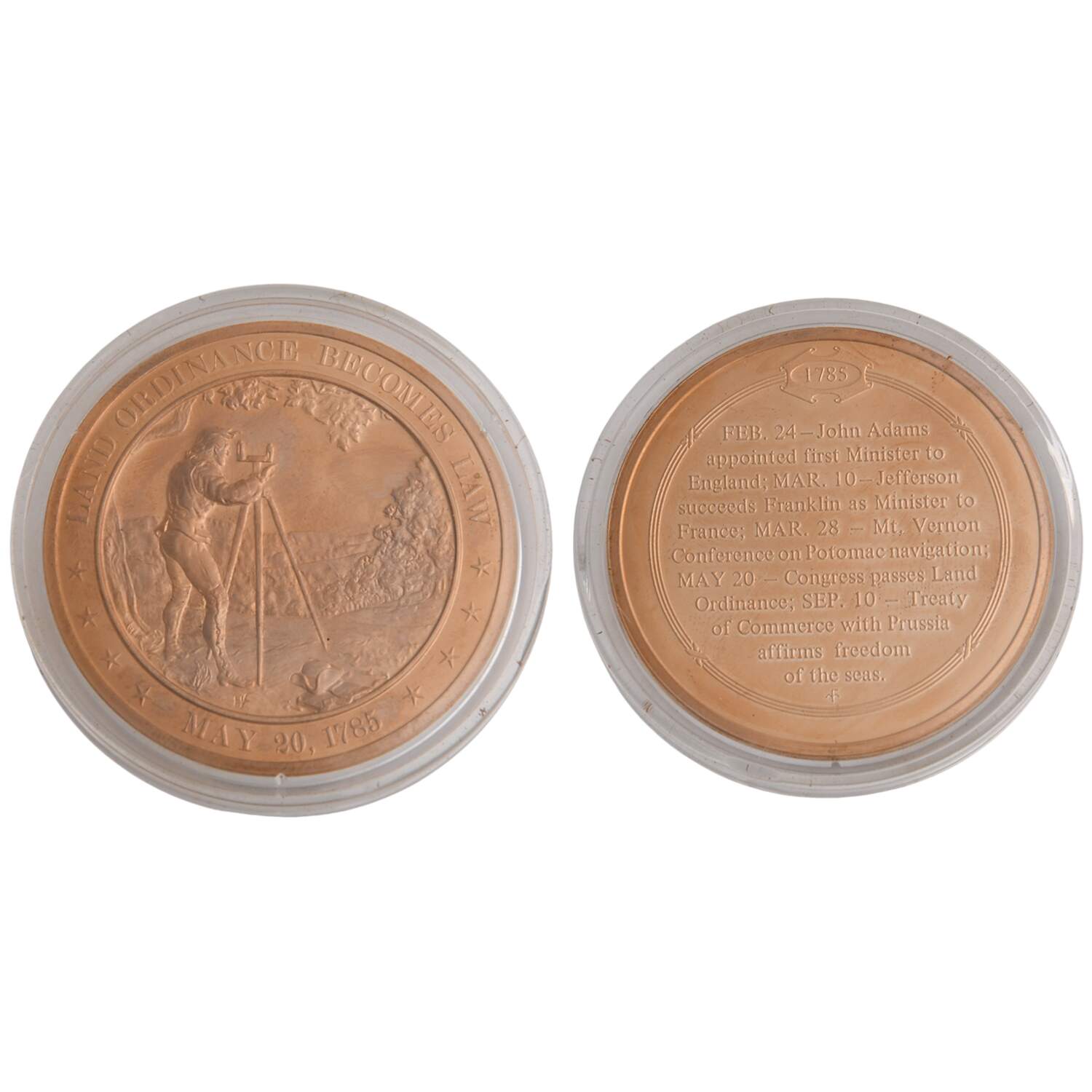 History of the United States-Proof Set 1785 - Land Ordinanace Becomes Law - No Box by Franklin Mint-1