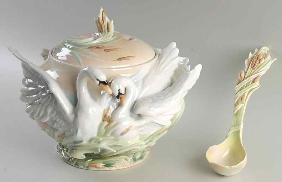 Southern Splendor Swan Soup Tureen & Ladle Set - Boxed by Franz Collection-1