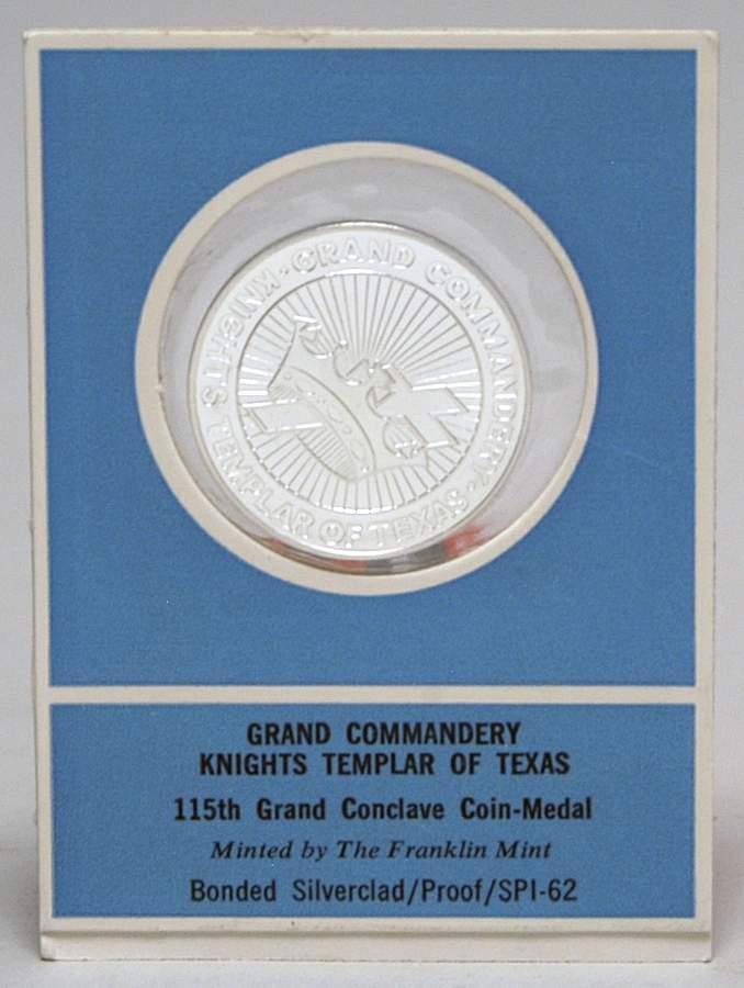 Frankin Mint Proof Medallion Knights Templar Of Texas - No Box by Franklin Mint-1