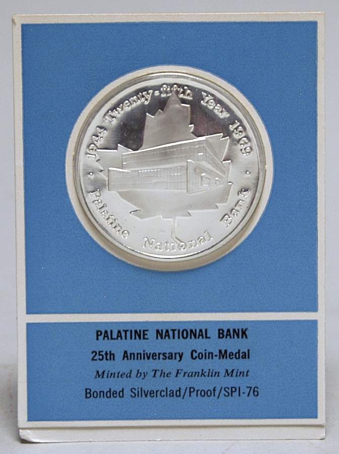 Frankin Mint Proof Medallion Palatine National Bank - No Box by Franklin Mint-1