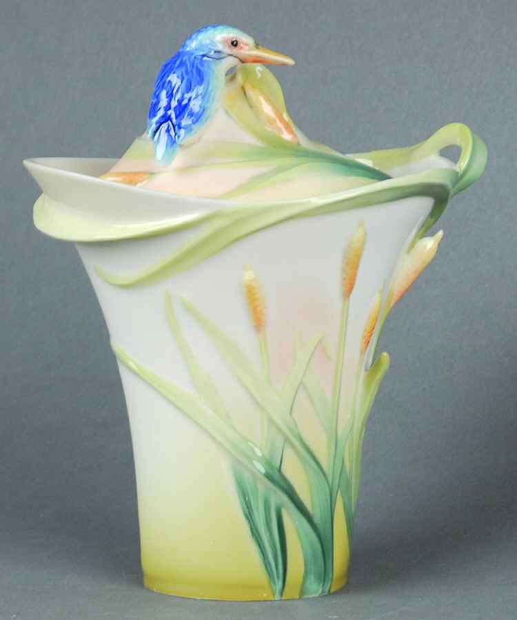 Iridescence Kingfisher Sugar Jar & Lid - Boxed by Franz Collection-1