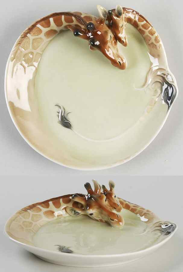 Jungle Beauties-Giraffe Round Plate - Boxed by Franz Collection-1