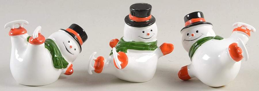 Fitz & Floyd Figurines Skating Snowmen-Tumbling/Set Of 3 - No Box by Fitz & Floyd-1