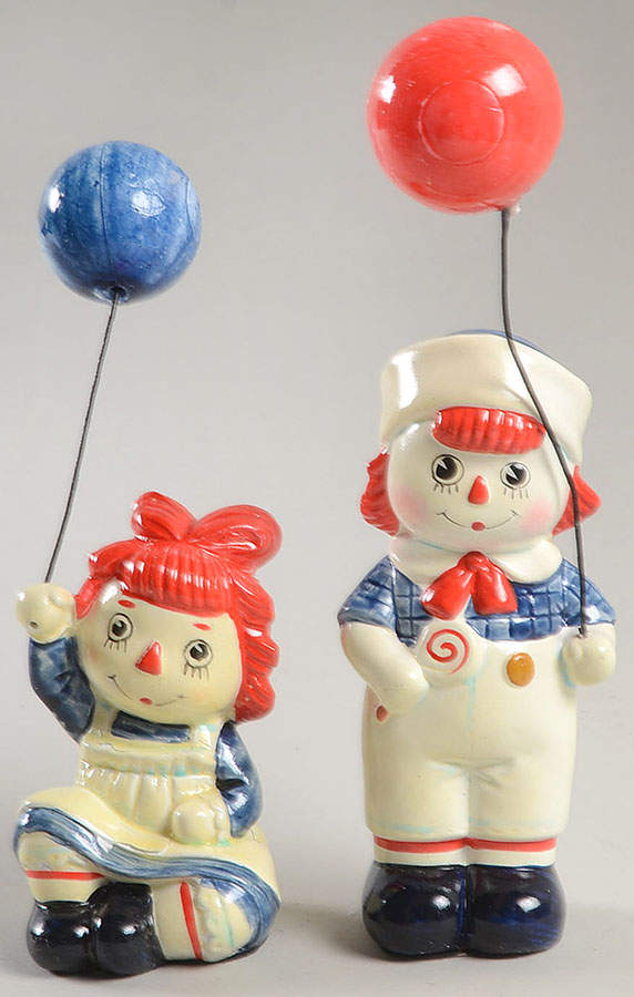 Fitz & Floyd Figurines Raggedy Ann & Andy With Balloons - No Box by Fitz & Floyd-1