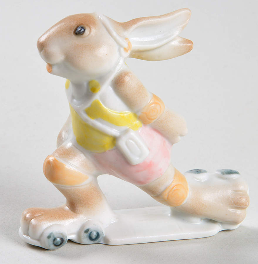 Fitz & Floyd Figurines Boy Rabbit Roller Skating - No Box 42 by Fitz & Floyd-1