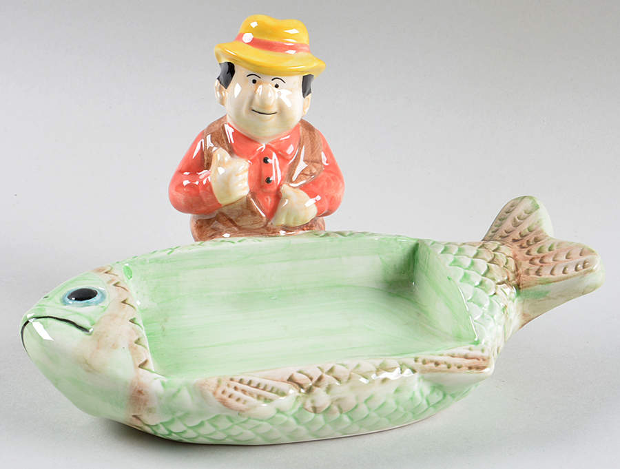 Fitz & Floyd Figurines Fisherman Business Card Holder - No Box by Fitz & Floyd-1