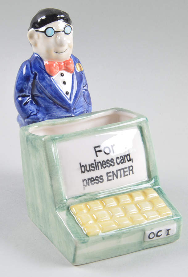 Fitz & Floyd Figurines Computer Business Card Holder - No Box by Fitz & Floyd-1