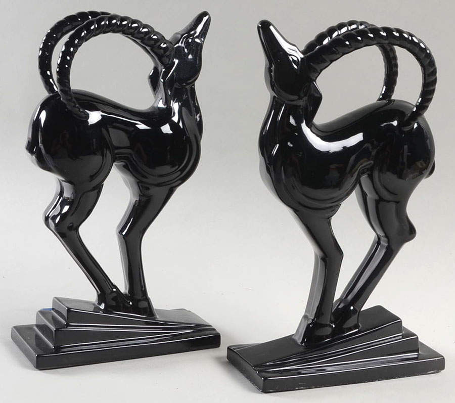 Book Ends Antelope-Black - No Box by Fitz & Floyd-1