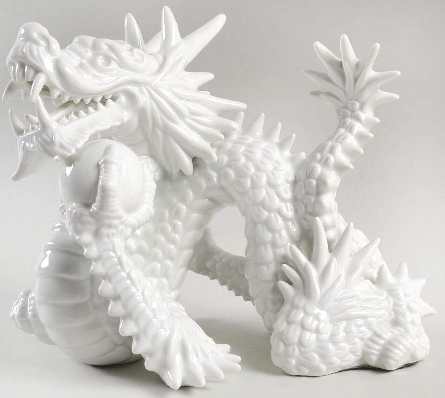 Fitz & Floyd Figurines Imperial Dragon Right-White - No Box by Fitz & Floyd-1