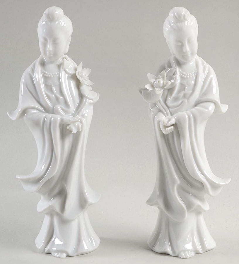 Fitz & Floyd Figurines Kwan Yuen-White (Pair) - No Box by Fitz & Floyd-1