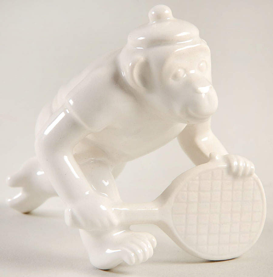 Fitz & Floyd Figurines Monkey Playing Tennis-White - No Box by Fitz & Floyd-1