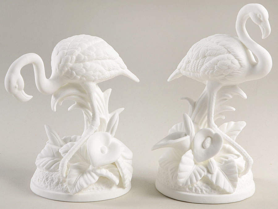 Fitz & Floyd Figurines Flamingo-Pair-White - No Box by Fitz & Floyd-1