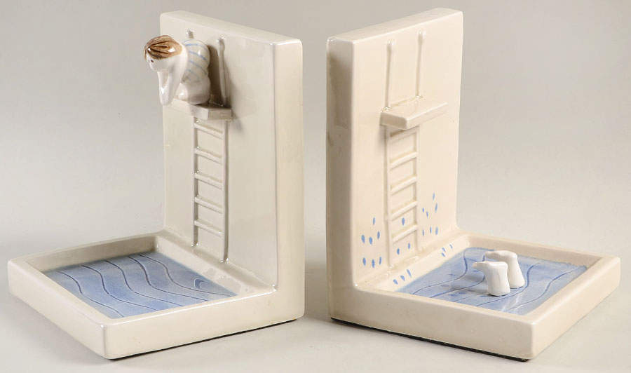 Book Ends Off The Deep End - No Box by Fitz & Floyd-1