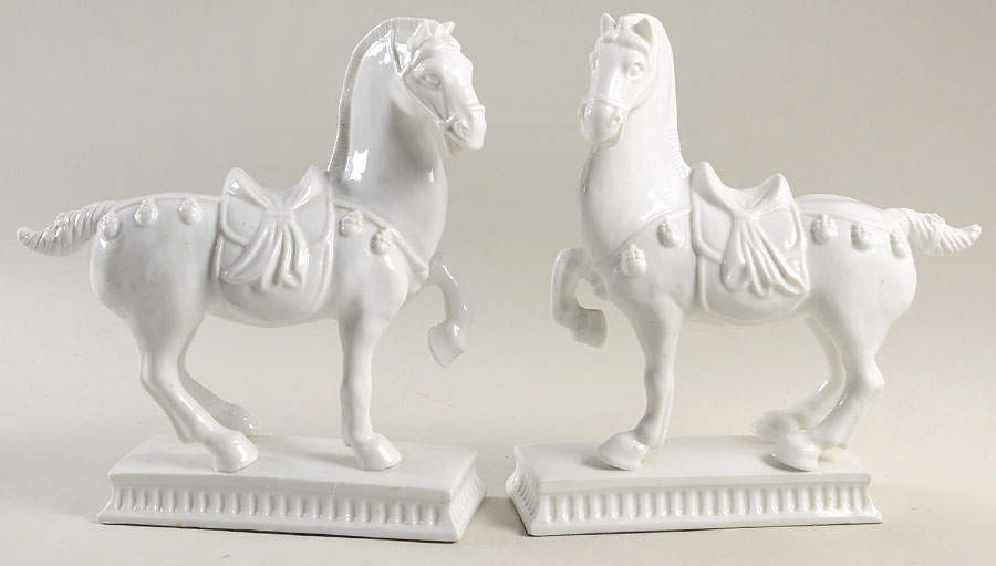 Book Ends Chinese Horse-White - No Box by Fitz & Floyd-1