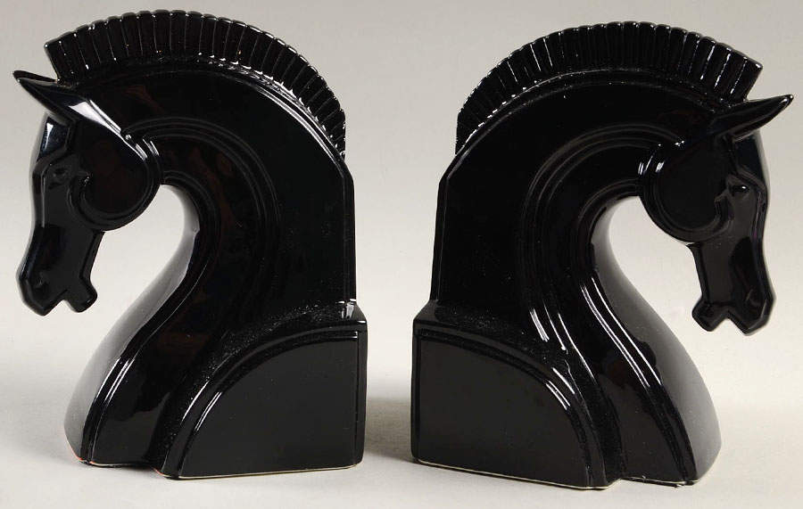 Book Ends Equestrian-Black - No Box by Fitz & Floyd-1