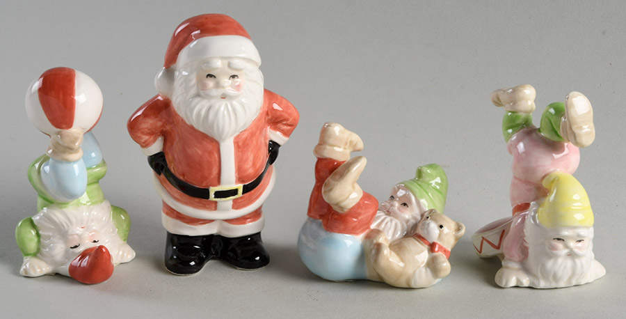 Fitz & Floyd Figurines Tumbling Elves & Santa - No Box by Fitz & Floyd-1