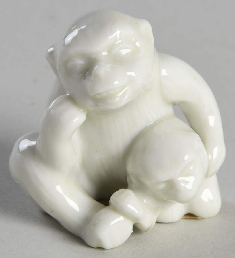 Fitz & Floyd Figurines Monkey & Baby-White - No Box 159 by Fitz & Floyd-1