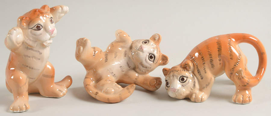 Fitz & Floyd Figurines Tumbling Tigers (Set Of 3) - No Box by Fitz & Floyd-1