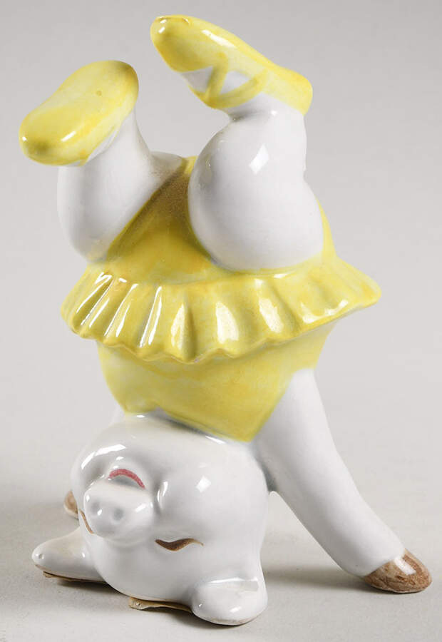 Fitz & Floyd Figurines Tumbling Pig-Handstand - No Box by Fitz & Floyd-1