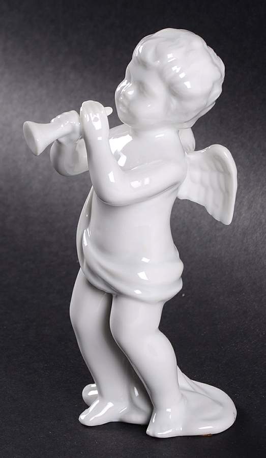 Fitz & Floyd Figurines Angel/Cherub With Horn - No Box by Fitz & Floyd-1