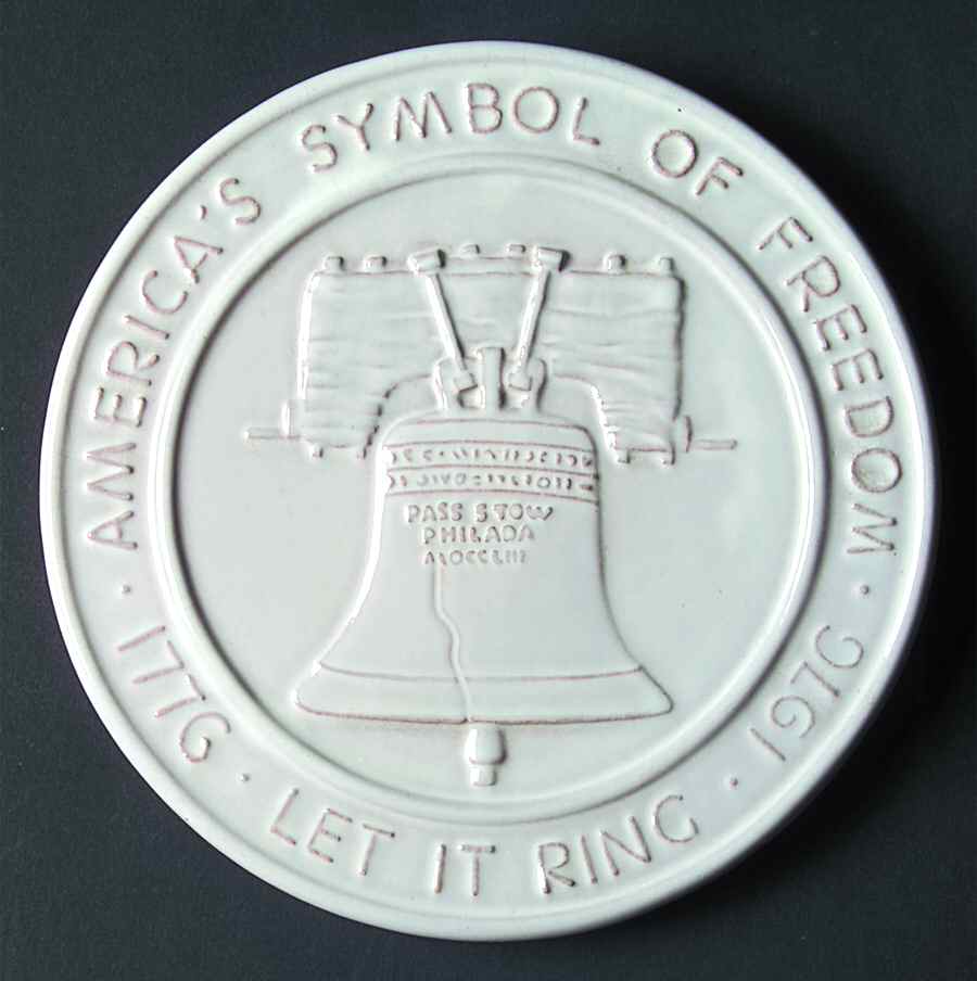 Bicentennial Trivet Liberty Bell-White - No Box by Frankoma-1