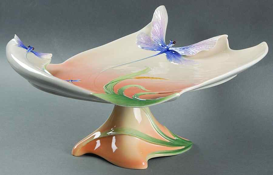 Dragonfly Collection Pedestal Cake Plate - No Box by Franz Collection-1