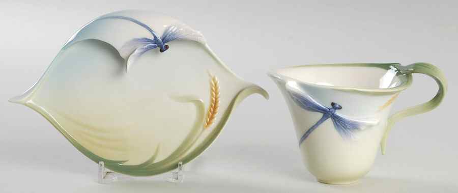 Dragonfly Collection Cup & Saucer Set - Boxed by Franz Collection-1