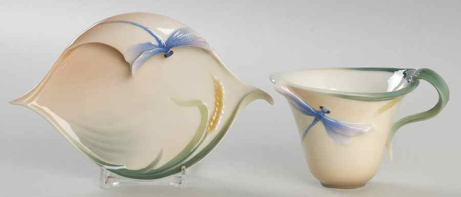 Dragonfly Collection Cup & Saucer Set Orange - Boxed by Franz Collection-1