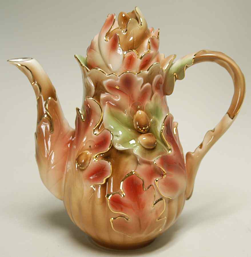 Golden Leaf & Acorn Tea Pot - Boxed by Franz Collection-1