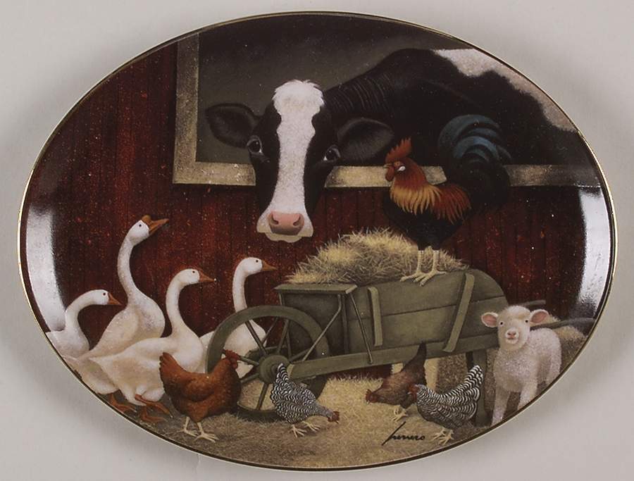 Lowell Herrero Barnyard Gathering - No Box by Franklin Mint-1