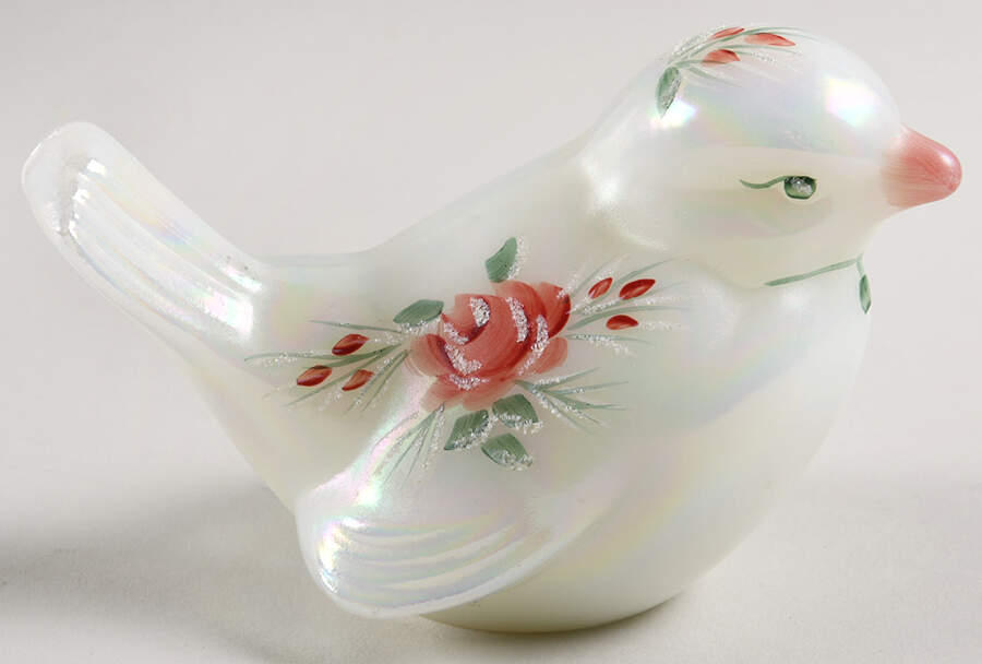 Winter Rose #5163 Small Bird by Fenton-1