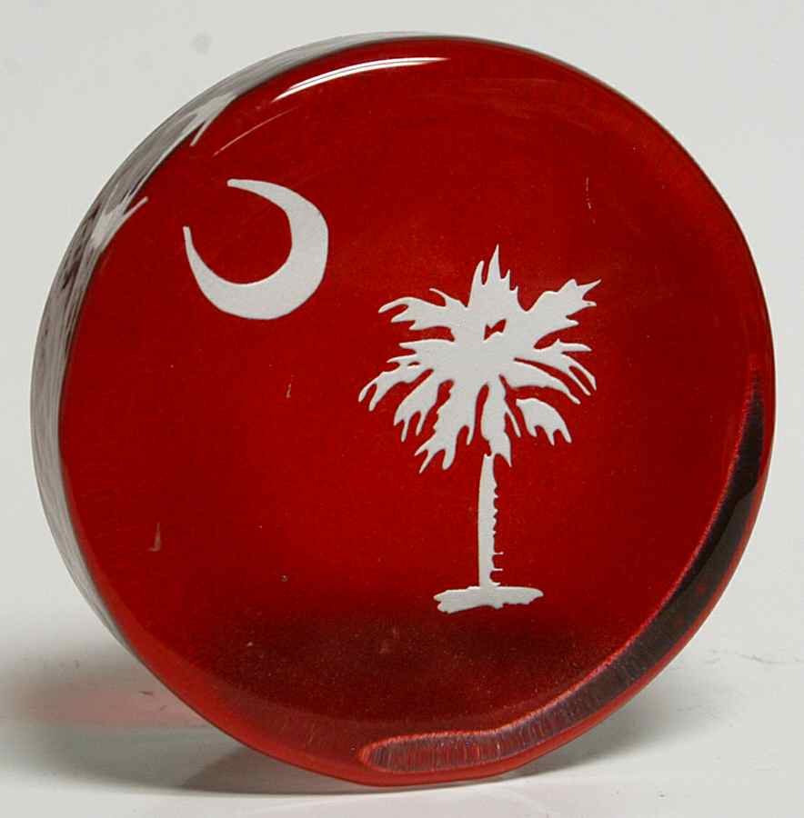 Fenton Crystal Giftware South Carolina Paperweight-Red - Boxed by Fenton-1