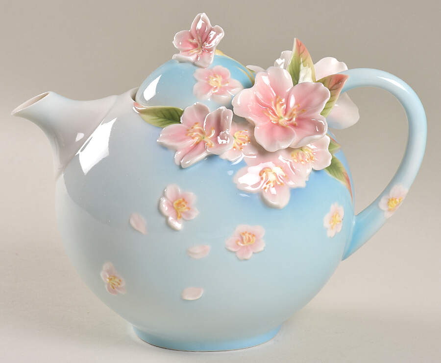 Sakura Cherry Blossom Tea Pot With Lid - Boxed by Franz Collection-1