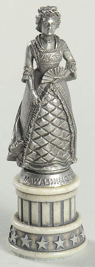 Revolutionary War Chess Set White Queen-Martha Washington - Queen-White Chess Piece by Franklin Mint-1