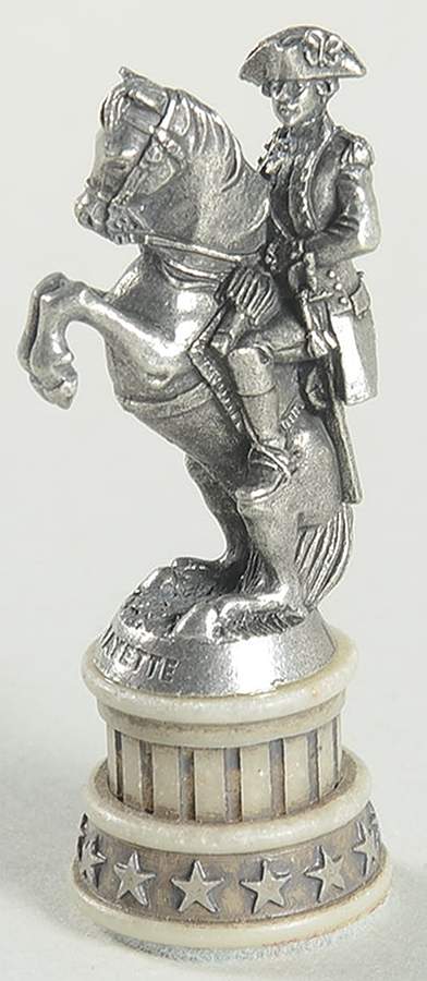 Revolutionary War Chess Set White Knight-Marquis De Lafayette - Knight1-White Chess Piece by Franklin Mint-1