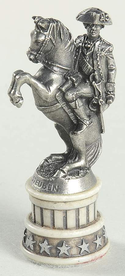Revolutionary War Chess Set White Knight-Baron Von Steuben - Knight2-White Chess Piece by Franklin Mint-1