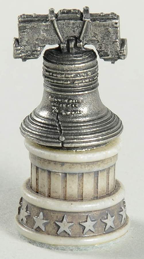 Revolutionary War Chess Set White Rook-Liberty Bell - Rook-White Chess Piece by Franklin Mint-1