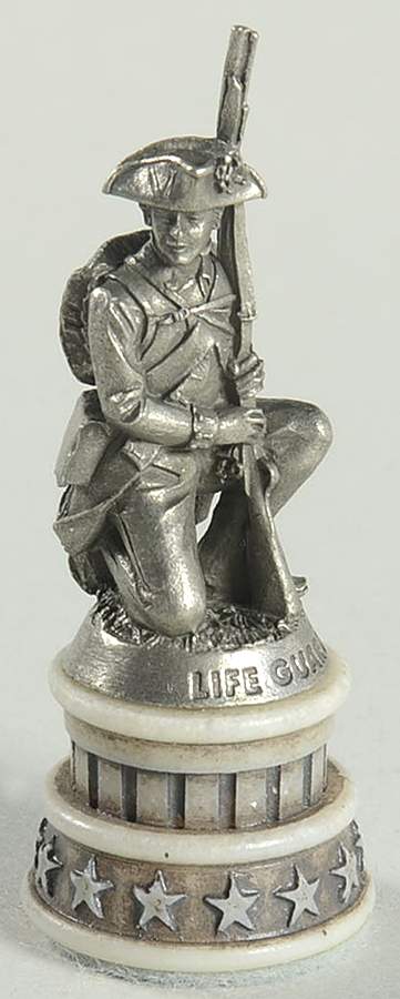 Revolutionary War Chess Set White Pawn-Washington's Life Guard - Pawn-White Chess Piece by Franklin Mint-1