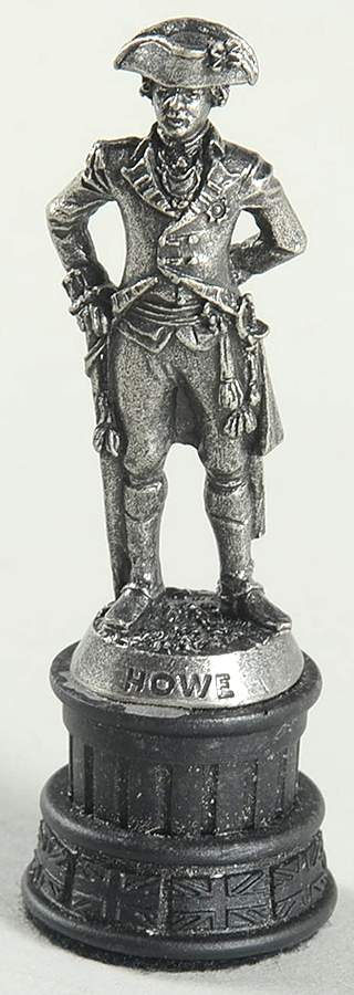 Revolutionary War Chess Set Black Bishop-William Howe - Bishop 2-Black Chess Piece by Franklin Mint-1