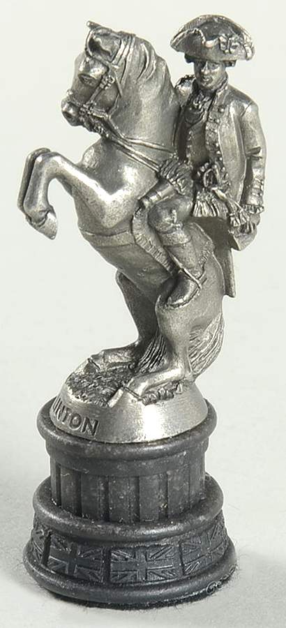 Revolutionary War Chess Set Black Knight-Sir Henry Clinton - Knight 1-Black Chess Piece by Franklin Mint-1
