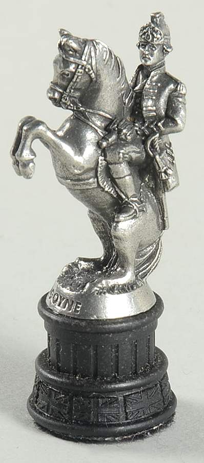 Revolutionary War Chess Set Black Knight-John Burgonye - Knight 2-Black Chess Piece by Franklin Mint-1