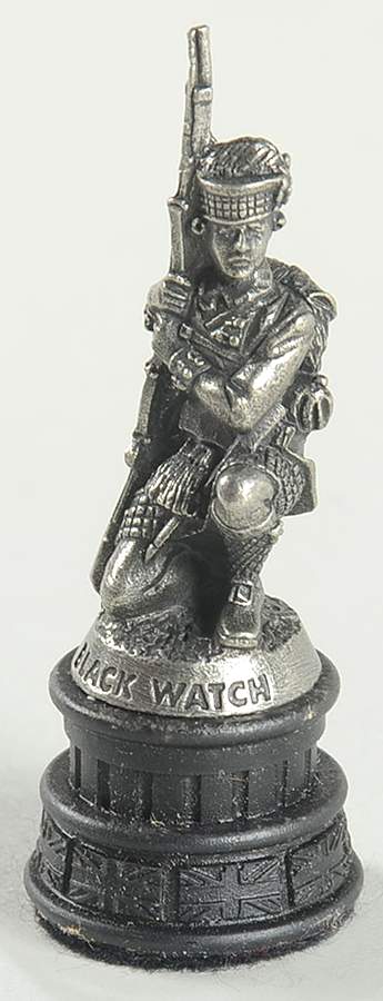 Revolutionary War Chess Set Black Pawn-Black Watch 42nd Highland Reg - Pawn-Black Chess Piece by Franklin Mint-1
