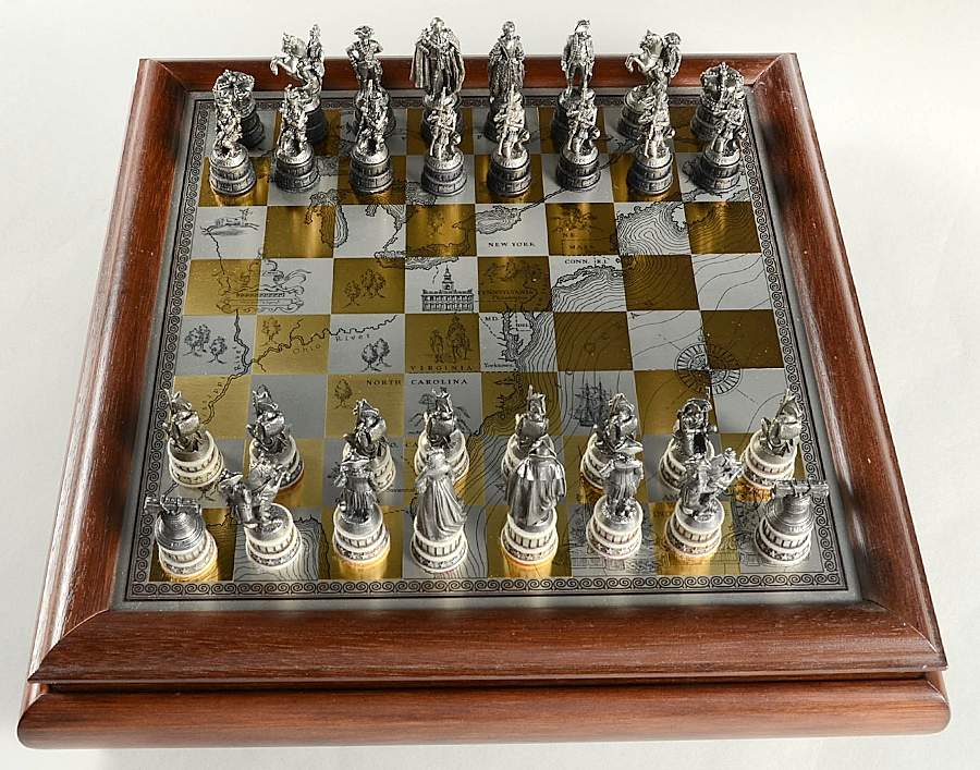 Revolutionary War Chess Set Chess Set With Board - Chess Set With Board by Franklin Mint-1