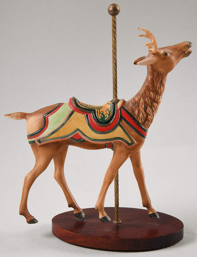 Treasury of Carousel Art-Series 2 Deer - No Box by Franklin Mint-1
