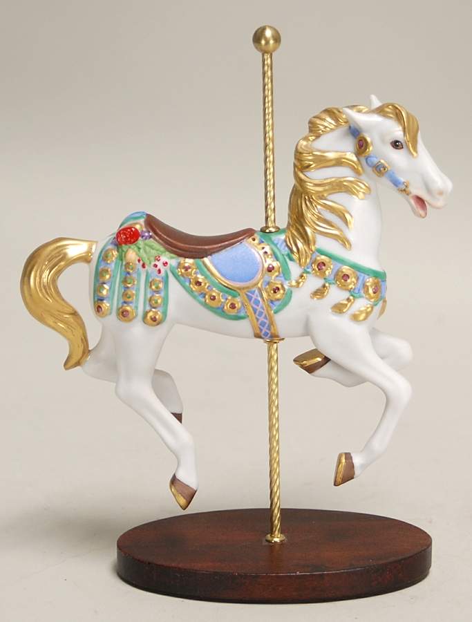 Treasury of Carousel Art-Series 2 Floral Horse - No Box by Franklin Mint-1