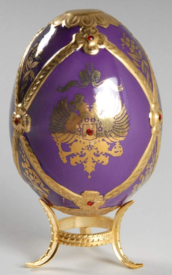 Faberge Imperial Jeweled Egg Collection Imperial Crest-Purple - No Box by Franklin Mint-1